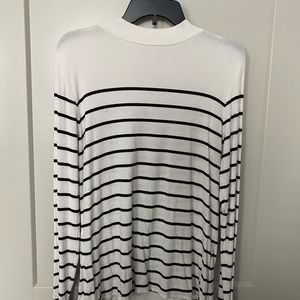 Ava & Viv Black and White Striped High-Neck Shirt